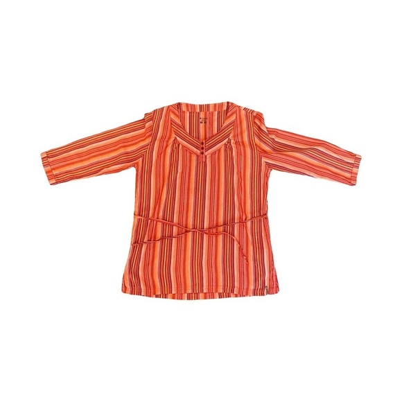 Columbia V Neck Orange Striped Top - Picture 12 of 12